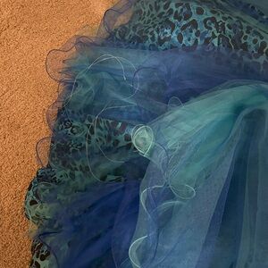 Blue Leopard Print Skirt